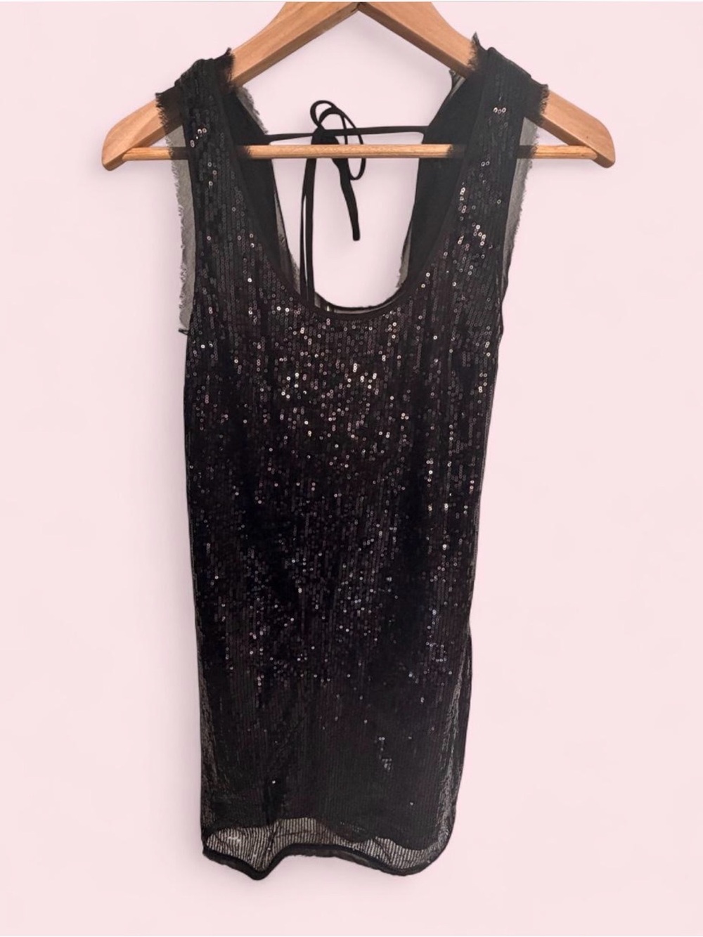 Black Sequin Mini Dress - Sleeveless Party Dress